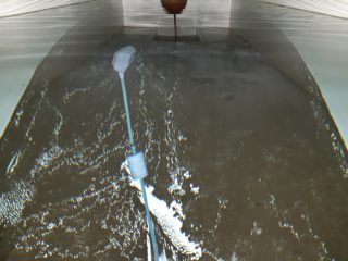Image of a cold water storage tank before it is cleaned and chlorinated.